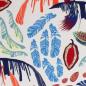 Preview: Viskose-Jersey Birds of Paradise by Bienvenido Colorido - weiß-bunt, Blätter und Vögel